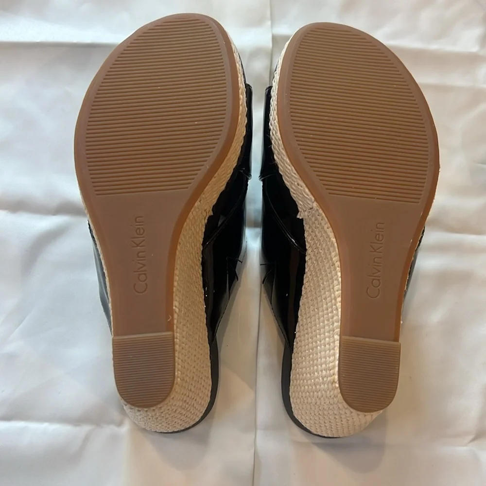 NWOT Calvin Klein Black Wedge Sandals